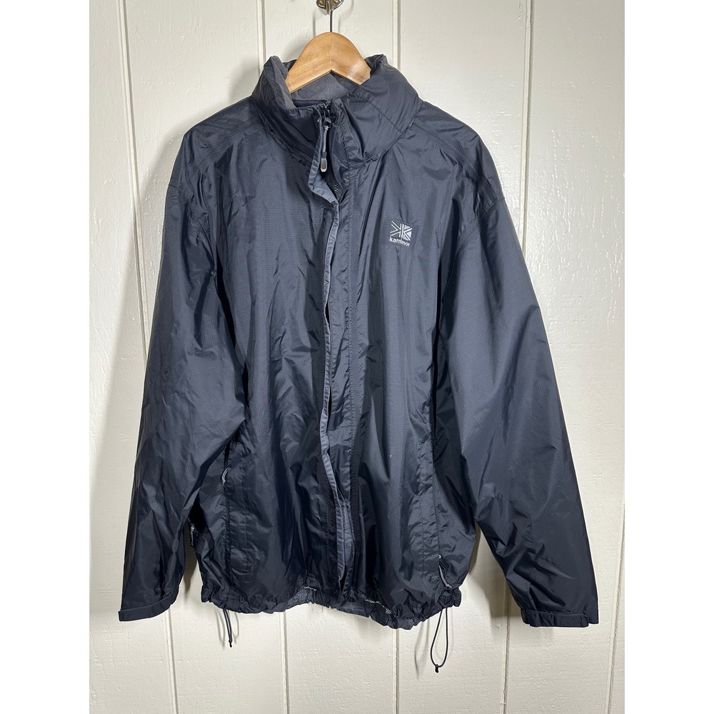 Karrimor Jacket Mens XXL Gray Weathertite Rain Coat Ripstop Hooded Outdoor 7660